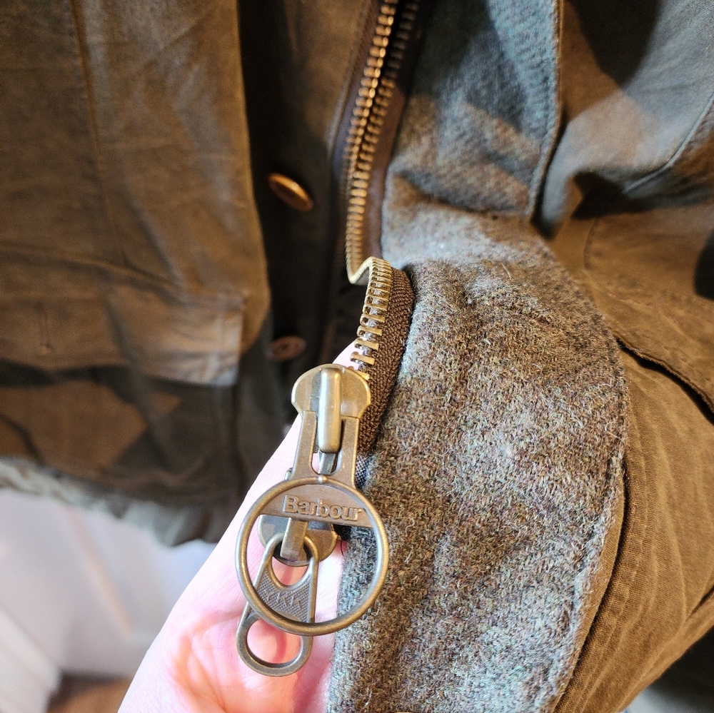 Barbour Greatcoat Wyton Wax Hybrid Sportcoat Medium Tweed And Leather Accents - Picture 7 of 11